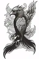 pheonix with a brick backround tattoo design idea