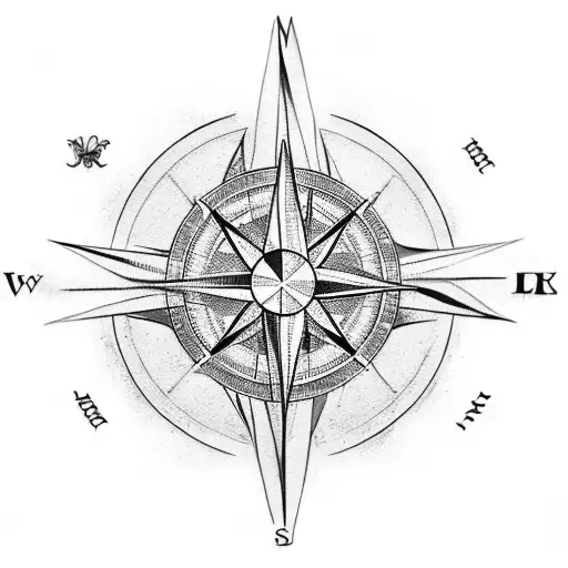 Create a tattoo template of a compass and a matching saying from the Bible tattoo design idea