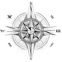 Create a tattoo template of a compass and a matching saying from the Bible tattoo design idea