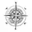 Create a tattoo template of a compass and a matching saying from the Bible tattoo design idea