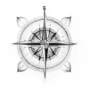 Create a tattoo template of a compass and a matching saying from the Bible tattoo design idea