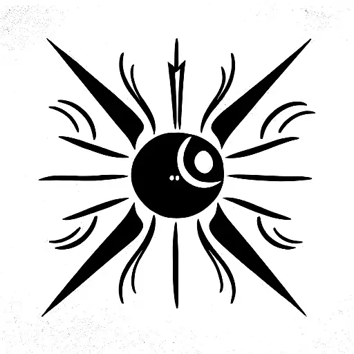 gothic sun tattoo design idea