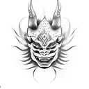 Hannya mask tattoo design idea