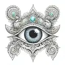 fractal mandala eye inside tattoo design idea