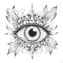 fractal mandala eye inside tattoo design idea