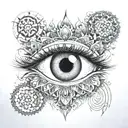 fractal mandala eye inside tattoo design idea