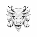 charging bull with spears on his back, sideways tattoo design idea