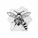 honey bee in a triangular shape with no background tattoo design idea