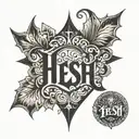 Hesh name written tattoo design idea
