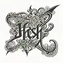 Hesh name written tattoo design idea