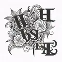 Hesh name written tattoo design idea