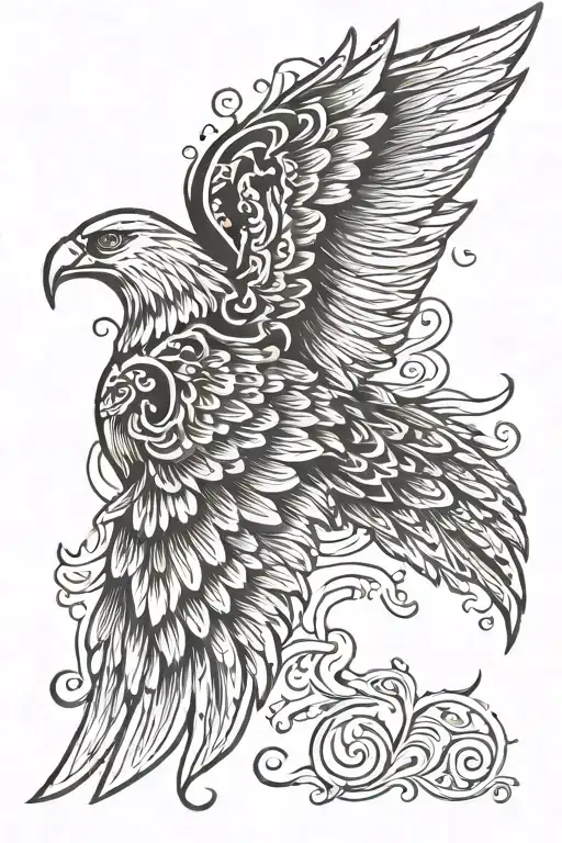 wings flying tattoo design idea