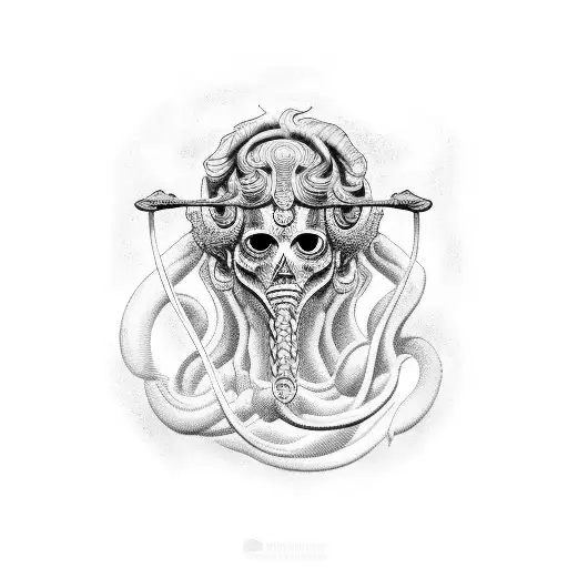Perseus with meduse head  tattoo design idea