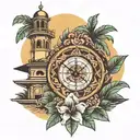 Samoa clock tower tattoo design idea