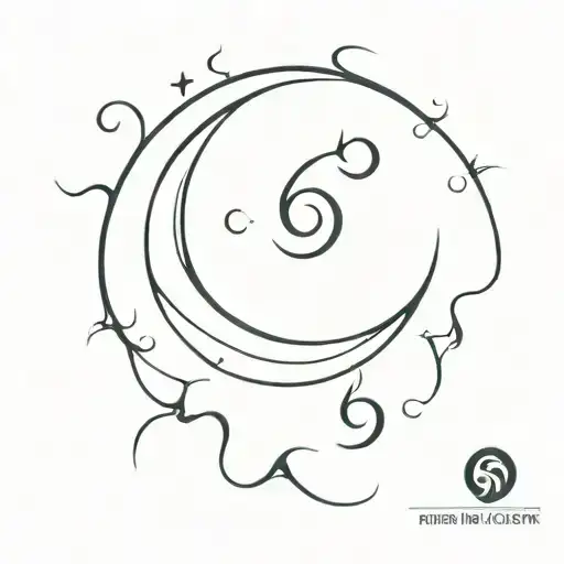 bass clef moon tattoo design idea