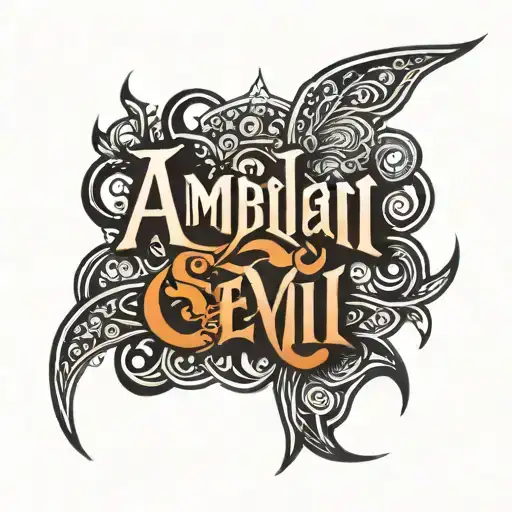 ambigram sevil and cihan  tattoo design idea