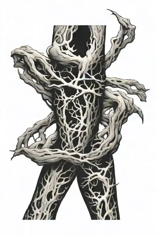 black veins going up arm sleeve tattoo design idea