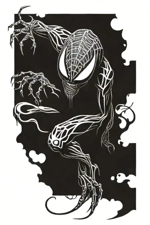 symbiote spreading up tattoo design idea