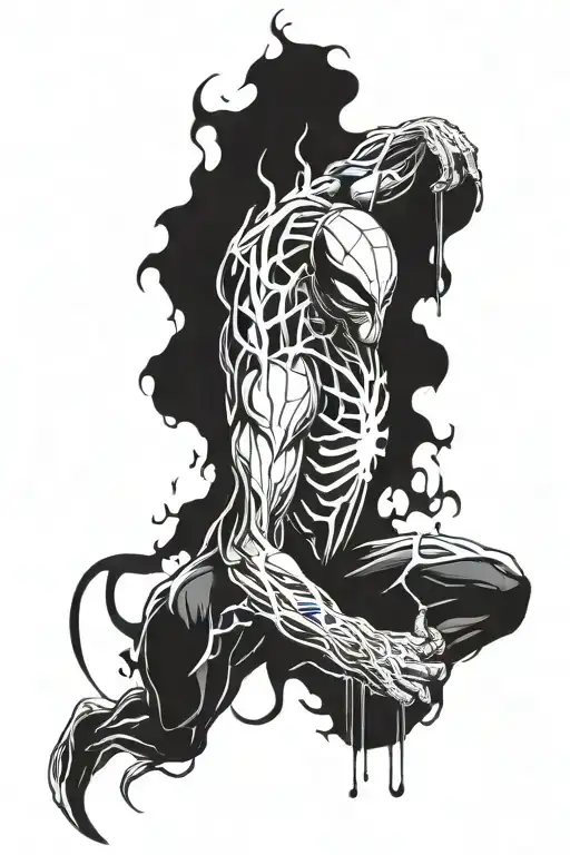 symbiote goo stretching tattoo design idea