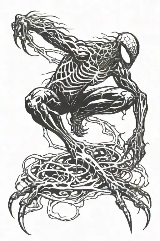 symbiote goo stretching tattoo design idea