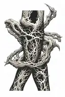 black veins going up arm sleeve tattoo design idea