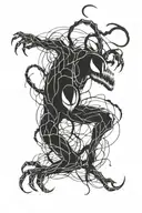 symbiote web spreading up tattoo design idea