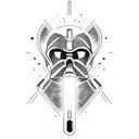 lightsaber thick lines tattoo design idea