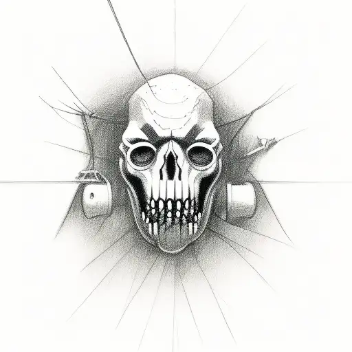 draw a sketch of a power line in horror style tattoo design idea