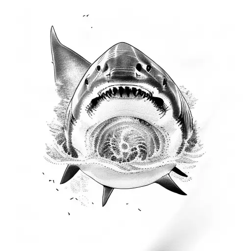 great white shark tattoo design idea