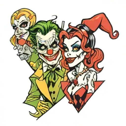 joker and Harley Quinn tattoo design idea