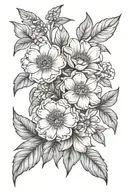 may and October birth flower tattoo design idea