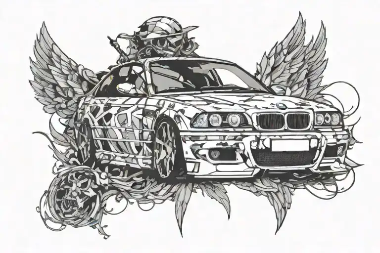 army bmw e46 facelift in headlights Angel tattoo design idea