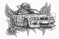 army bmw e46 facelift in headlights Angel tattoo design idea