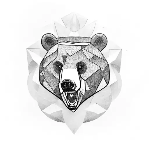 strong free bear tattoo design idea