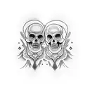 good and evil twins tattoo design idea