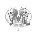 good and evil twins tattoo design idea