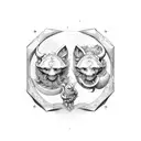 Gemini dark and light tattoo design idea