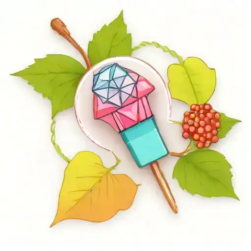 A Ring Pop lollipops in the form of a wearable plastic ring with a large hard candy that looks like a crystal with vines tattoo design idea