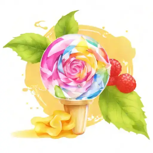 A Ring Pop lollipops in the form of a wearable plastic ring with a large hard candy that looks like a crystal with vines tattoo design idea