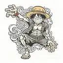 character Monkey D. Luffy one piece tattoo design idea