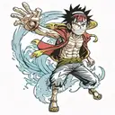 character Monkey D. Luffy one piece tattoo design idea