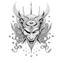 Create a dotwork tattoo featuring a powerful female warrior from mythology, representing the Goddess of Victory tattoo design idea