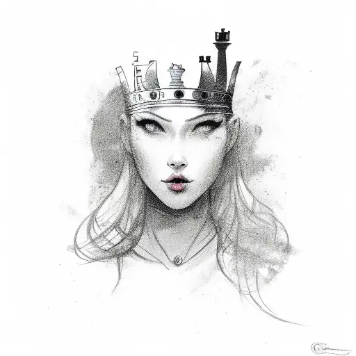 Chess Queen Figur tattoo design idea