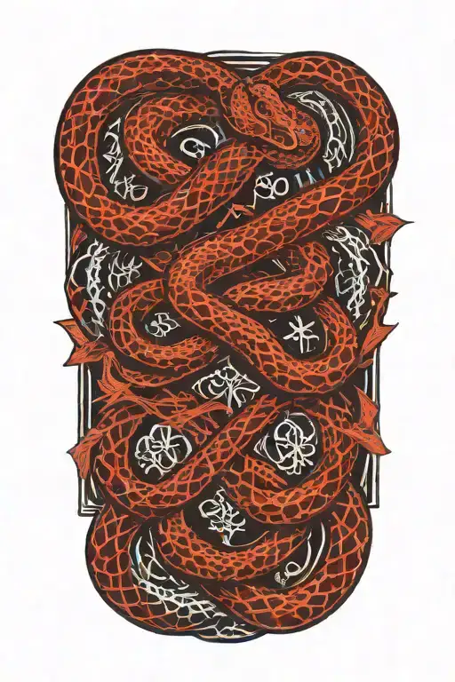 snakes crossing word otf  tattoo design idea
