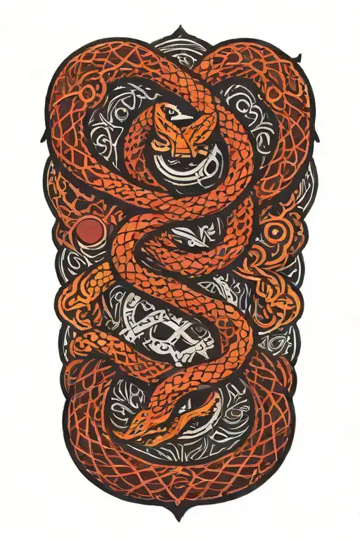 snakes crossing word otf  tattoo design idea