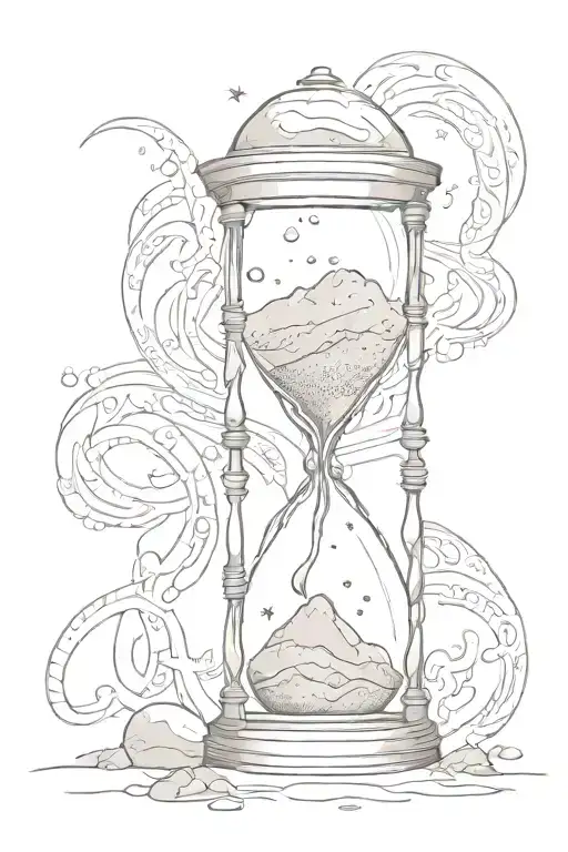 hour glass with sand tattoo design idea