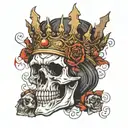 skull king crown tattoo design idea