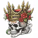 skull king crown tattoo design idea