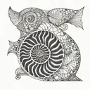 nautilus shell and gellyfish  tattoo design idea