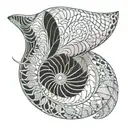 nautilus shell and gellyfish  tattoo design idea